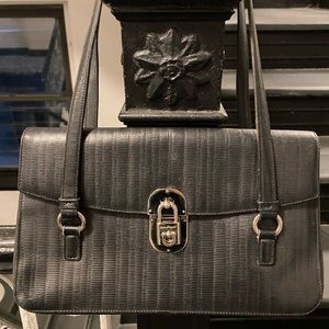 Ferragamo Black Leather Purse